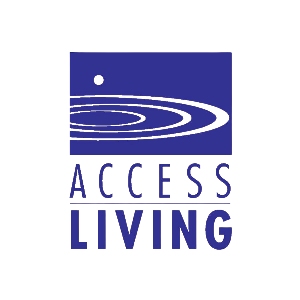 Access Living logo — purple ripple graphic above the words "Access Living" in blue lettering