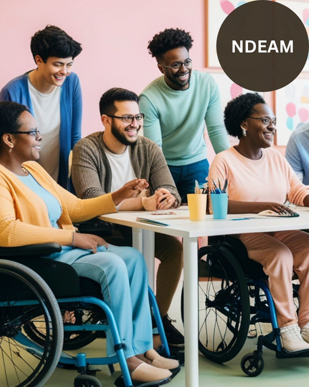 A picture of disabled workers.